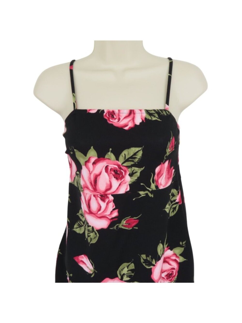 GUESS Womens Small BIANKA Slit Dress Pink Rose Flower Floral Spaghetti Strap NEW - Picture 2 of 13